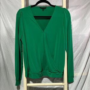 Banana Republic Vibrant Green Wrap Top